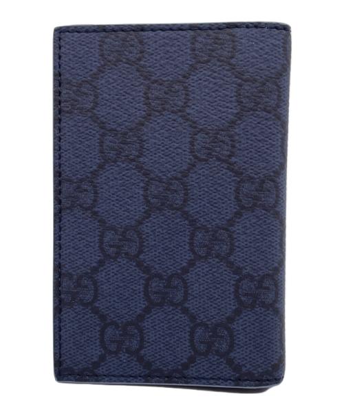 GUCCI（グッチ）GUCCI (グッチ) GUCCI グッチ CG パスポートケース インテリア ブルー ネイビー×ブルーの古着・服飾アイテム