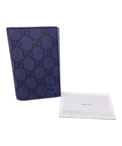 GUCCI（グッチ）GUCCI (グッチ) GUCCI グッチ CG パスポートケース インテリア ブルー ネイビー×ブルーの古着・服飾アイテム