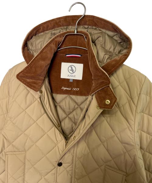 AIGLE（エーグル）AIGLE (エーグル) AIGLE エーグル DEPUIS 1853 キルティング 中綿コート カーキ×ブラウン サイズ:Lの古着・服飾アイテム
