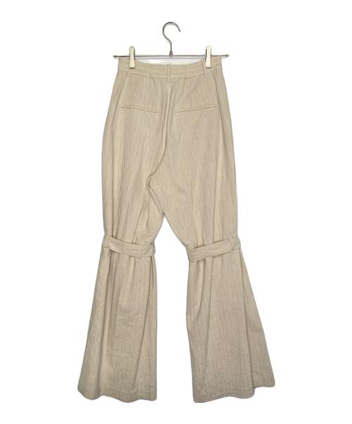 MAISON SPECIAL（メゾンスペシャル）MAISON SPECIAL (メゾンスペシャル) MAISON SPECIAL メゾンスペシャル 2022SS ボンテージ スラックスパンツ ピンストライプ レーヨン 麻混 ベージュ サイズ:36の古着・服飾アイテム