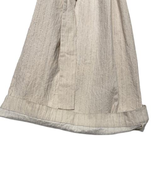 MAISON SPECIAL（メゾンスペシャル）MAISON SPECIAL (メゾンスペシャル) MAISON SPECIAL メゾンスペシャル 2022SS ボンテージ スラックスパンツ ピンストライプ レーヨン 麻混 ベージュ サイズ:36の古着・服飾アイテム