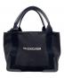 BALENCIAGA（バレンシアガ）の古着「BALENCIAGA バレンシアガ ネイビーカバスS ロゴ トート ハンドバッグ」｜ブラック