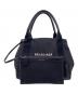中古・古着 BALENCIAGA (バレンシアガ) BALENCIAGA バレンシアガ ネイビーカバスS ロゴ トート ハンドバッグ ブラック：35000円