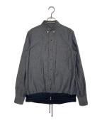 sacaiサカイ）の古着「sacai サカイ 2012AW シャンブレー 切り替え 長袖シャツ ドローコードシャツブルゾン」｜グレー
