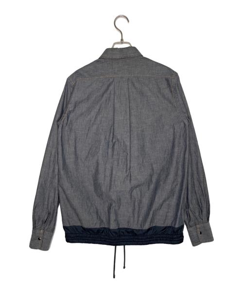 sacai（サカイ）sacai (サカイ) sacai サカイ 2012AW シャンブレー 切り替え 長袖シャツ ドローコードシャツブルゾン グレー サイズ:1の古着・服飾アイテム