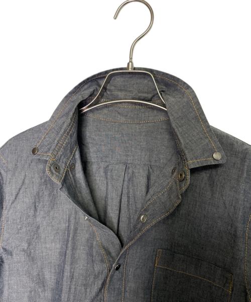 sacai（サカイ）sacai (サカイ) sacai サカイ 2012AW シャンブレー 切り替え 長袖シャツ ドローコードシャツブルゾン グレー サイズ:1の古着・服飾アイテム