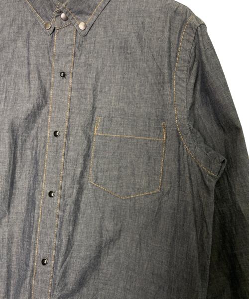 sacai（サカイ）sacai (サカイ) sacai サカイ 2012AW シャンブレー 切り替え 長袖シャツ ドローコードシャツブルゾン グレー サイズ:1の古着・服飾アイテム