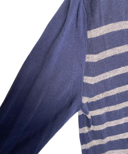 sacai（サカイ）sacai (サカイ) sacai サカイ 2013SS Vネック ボーダー カーディガン 薄手 ネイビー サイズ:1の古着・服飾アイテム
