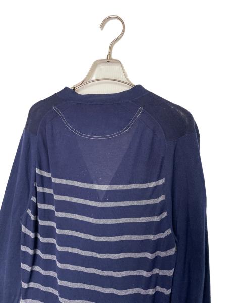 sacai（サカイ）sacai (サカイ) sacai サカイ 2013SS Vネック ボーダー カーディガン 薄手 ネイビー サイズ:1の古着・服飾アイテム