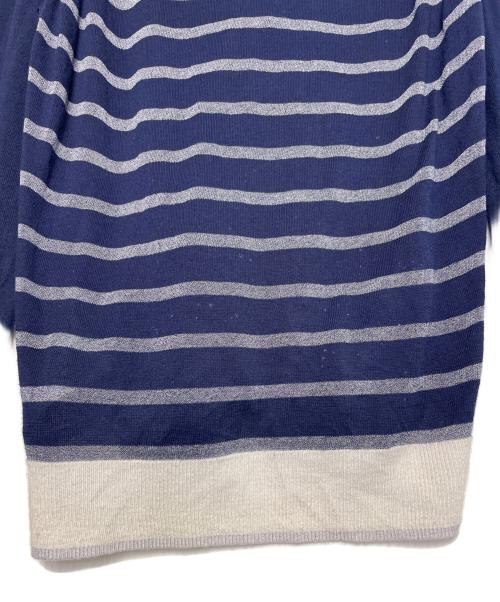 sacai（サカイ）sacai (サカイ) sacai サカイ 2013SS Vネック ボーダー カーディガン 薄手 ネイビー サイズ:1の古着・服飾アイテム