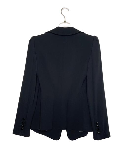 EMPORIO ARMANI（エンポリオ アルマーニ）EMPORIO ARMANI EMPORIO ARMANI エンポリオ アルマーニ 2009-10AW ベロア切り替え 3ボタン パンツスーツ セットアップ ブラック サイズ:TG. 36 / IT 36（日本サイズ7号・S相当）の古着・服飾アイテム