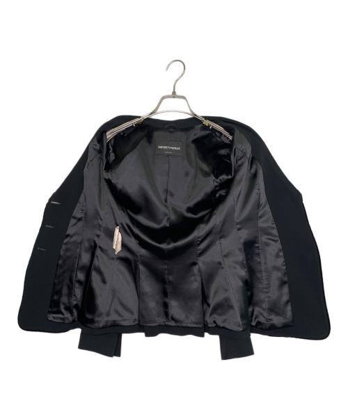 EMPORIO ARMANI（エンポリオ アルマーニ）EMPORIO ARMANI EMPORIO ARMANI エンポリオ アルマーニ 2009-10AW ベロア切り替え 3ボタン パンツスーツ セットアップ ブラック サイズ:TG. 36 / IT 36（日本サイズ7号・S相当）の古着・服飾アイテム