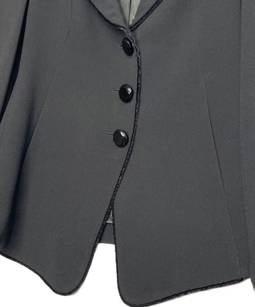 EMPORIO ARMANI（エンポリオ アルマーニ）EMPORIO ARMANI EMPORIO ARMANI エンポリオ アルマーニ 2009-10AW ベロア切り替え 3ボタン パンツスーツ セットアップ ブラック サイズ:TG. 36 / IT 36（日本サイズ7号・S相当）の古着・服飾アイテム