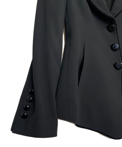 EMPORIO ARMANI（エンポリオ アルマーニ）EMPORIO ARMANI EMPORIO ARMANI エンポリオ アルマーニ 2009-10AW ベロア切り替え 3ボタン パンツスーツ セットアップ ブラック サイズ:TG. 36 / IT 36（日本サイズ7号・S相当）の古着・服飾アイテム