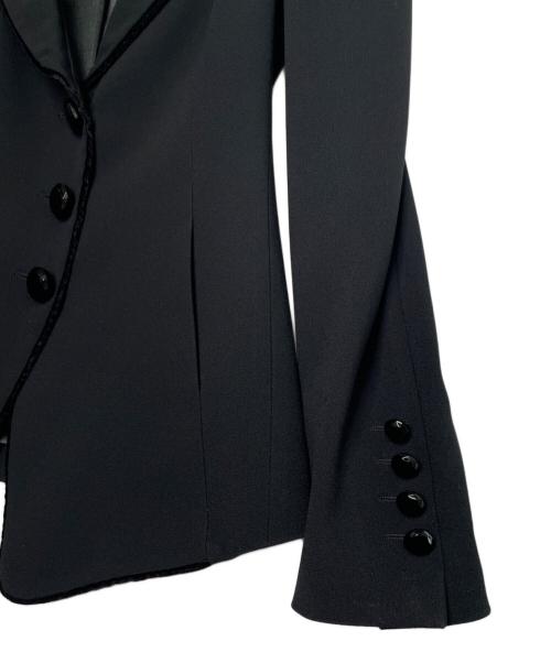 EMPORIO ARMANI（エンポリオ アルマーニ）EMPORIO ARMANI EMPORIO ARMANI エンポリオ アルマーニ 2009-10AW ベロア切り替え 3ボタン パンツスーツ セットアップ ブラック サイズ:TG. 36 / IT 36（日本サイズ7号・S相当）の古着・服飾アイテム