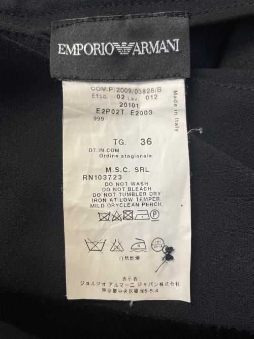 EMPORIO ARMANI（エンポリオ アルマーニ）EMPORIO ARMANI EMPORIO ARMANI エンポリオ アルマーニ 2009-10AW ベロア切り替え 3ボタン パンツスーツ セットアップ ブラック サイズ:TG. 36 / IT 36（日本サイズ7号・S相当）の古着・服飾アイテム