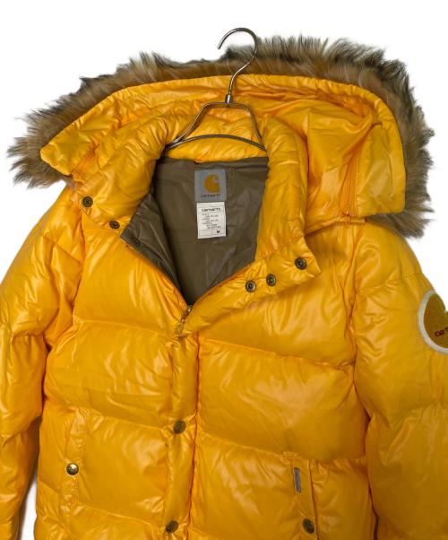 Carhartt WIP（カーハート ワーク イン プログレス）Carhartt WIP (カーハート ワーク イン プログレス) Carhartt WIP カーハート ダブリューアイピー SOFILETA生地 フードファー付き シャイニーダウン 光沢 ダウンジャケット イエロー イエロー サイズ:Mの古着・服飾アイテム
