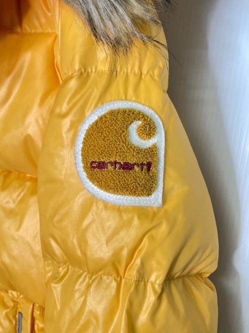 Carhartt WIP（カーハート ワーク イン プログレス）Carhartt WIP (カーハート ワーク イン プログレス) Carhartt WIP カーハート ダブリューアイピー SOFILETA生地 フードファー付き シャイニーダウン 光沢 ダウンジャケット イエロー イエロー サイズ:Mの古着・服飾アイテム