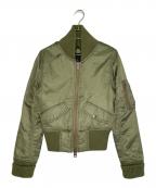 ALPHA INDUSTRIESアルファインダストリーズ）の古着「ALPHA INDUSTRIES アルファ インダストリーズ 00's MA-1 ショート丈 ロングリブ 22096-021」｜オリーブ