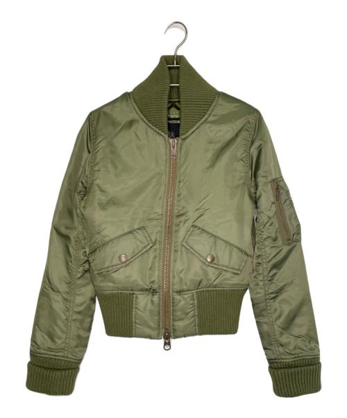 ALPHA INDUSTRIES（アルファインダストリーズ）ALPHA INDUSTRIES (アルファインダストリーズ) ALPHA INDUSTRIES アルファ インダストリーズ 00's MA-1 ショート丈 ロングリブ 22096-021 オリーブ サイズ:Sの古着・服飾アイテム