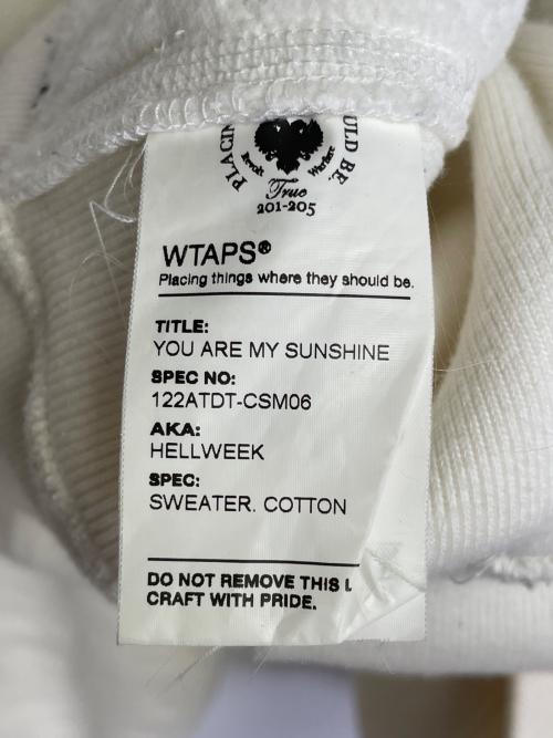 WTAPS（ダブルタップス）WTAPS WTAPS ダブルタップス 12AW YOU ARE MY SUNSHINE HELLWEEK SWEATER SWEAT. COTTON ヘルウィーク プルオーバー スウェットパーカー ホワイト×グレー サイズ:Lの古着・服飾アイテム