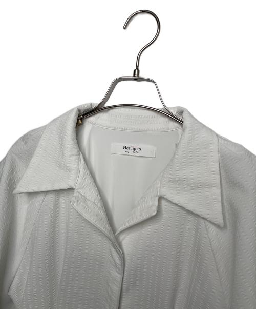 HER LIP TO（ハーリップトゥ）HER LIP TO (ハーリップトゥ) Her lip to ハーリップトゥ Vienna Volume Sleeve Shirt Dress ヴィエナ ボリュームスリーブ シャツドレス ワンピース ホワイト ホワイト サイズ:Sの古着・服飾アイテム