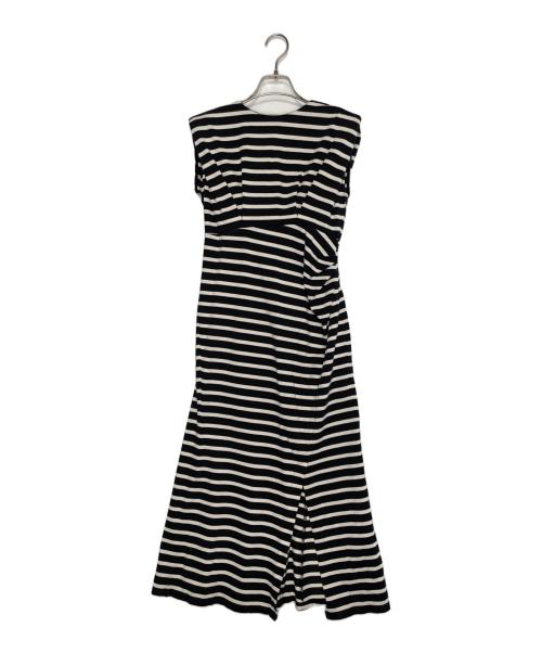 HER LIP TO（ハーリップトゥ）HER LIP TO (ハーリップトゥ) HER LIP TO ハーリップトゥ Tribeca Jersey Dress トライベッカ ジャージ ドレス ボーダー ノースリーブ マキシワンピース スリット入り ブラック×ホワイト サイズ:Sの古着・服飾アイテム