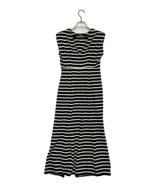 HER LIP TO（ハーリップトゥ）HER LIP TO (ハーリップトゥ) HER LIP TO ハーリップトゥ Tribeca Jersey Dress トライベッカ ジャージ ドレス ボーダー ノースリーブ マキシワンピース スリット入り ブラック×ホワイト サイズ:Sの古着・服飾アイテム