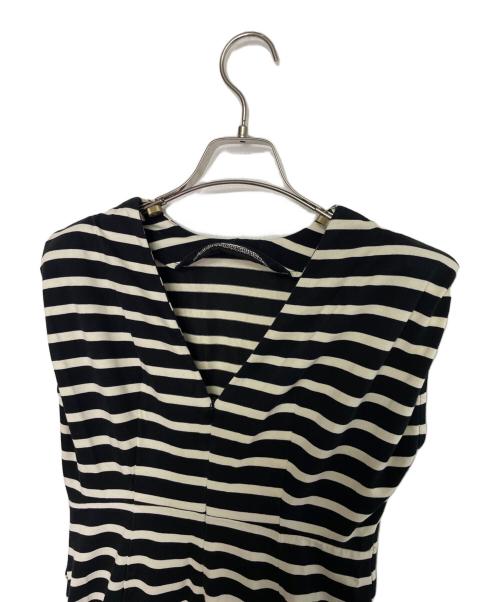 HER LIP TO（ハーリップトゥ）HER LIP TO (ハーリップトゥ) HER LIP TO ハーリップトゥ Tribeca Jersey Dress トライベッカ ジャージ ドレス ボーダー ノースリーブ マキシワンピース スリット入り ブラック×ホワイト サイズ:Sの古着・服飾アイテム