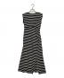 HER LIP TO（ハーリップトゥ）の古着「HER LIP TO ハーリップトゥ Tribeca Jersey Dress トライベッカ ジャージ ドレス ボーダー ノースリーブ マキシワンピース スリット入り」｜ブラック×ホワイト