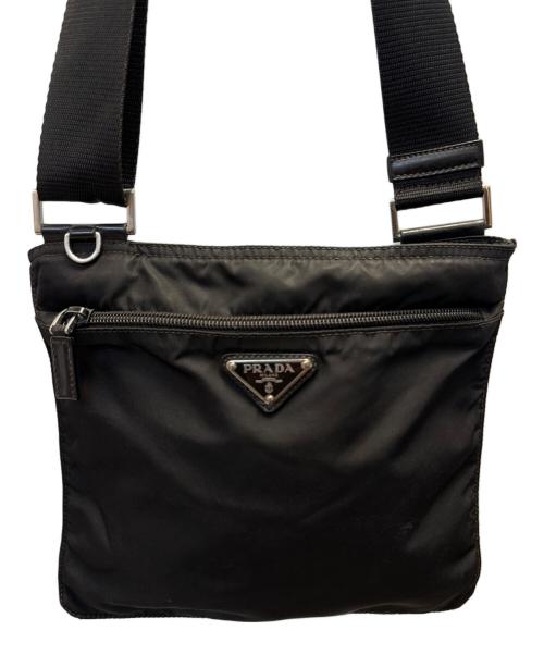 PRADA（プラダ）PRADA (プラダ) ナイロンショルダーバッグ ブラックの古着・服飾アイテム