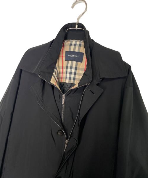 BURBERRY LONDON（バーバリーロンドン）BURBERRY LONDON (バーバリーロンドン) BURBERRY LONDON バーバリーロンドン ジップアップ ハーフコート スタンドカラー フィールドジャケット ライナーベスト付き ブラック サイズ:LLの古着・服飾アイテム