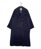 LANVIN en Bleuランバンオンブルー）の古着「LANVIN en Bleu ランバンオンブルー モヘヤ混 ダブル ロングコート チェスターコート」｜ネイビー