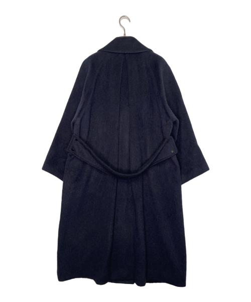 LANVIN en Bleu（ランバンオンブルー）LANVIN en Bleu (ランバンオンブルー) LANVIN en Bleu ランバンオンブルー モヘヤ混 ダブル ロングコート チェスターコート ネイビー サイズ:38の古着・服飾アイテム