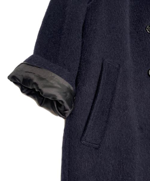 LANVIN en Bleu（ランバンオンブルー）LANVIN en Bleu (ランバンオンブルー) LANVIN en Bleu ランバンオンブルー モヘヤ混 ダブル ロングコート チェスターコート ネイビー サイズ:38の古着・服飾アイテム