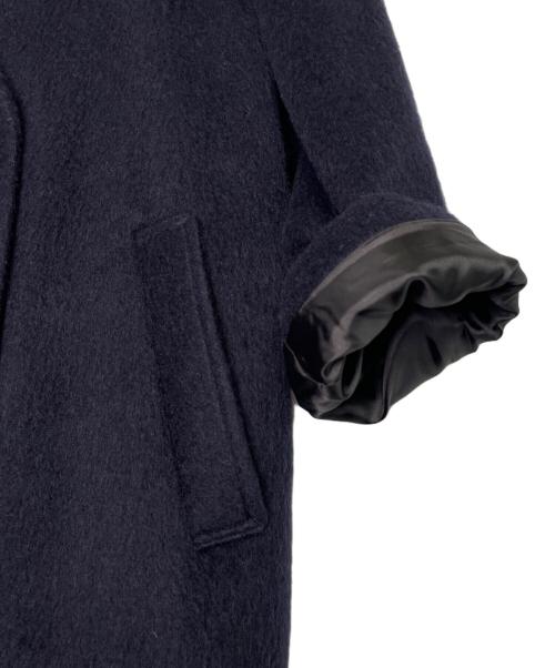 LANVIN en Bleu（ランバンオンブルー）LANVIN en Bleu (ランバンオンブルー) LANVIN en Bleu ランバンオンブルー モヘヤ混 ダブル ロングコート チェスターコート ネイビー サイズ:38の古着・服飾アイテム