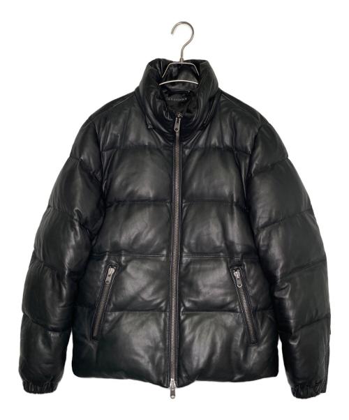 AMPHIBIAN（アンフィビアン）AMPHIBIAN (アンフィビアン) AMPHIBIAN アンフィビアン オールラムレザー ダウンジャケット ブラック ブラック サイズ:Lの古着・服飾アイテム