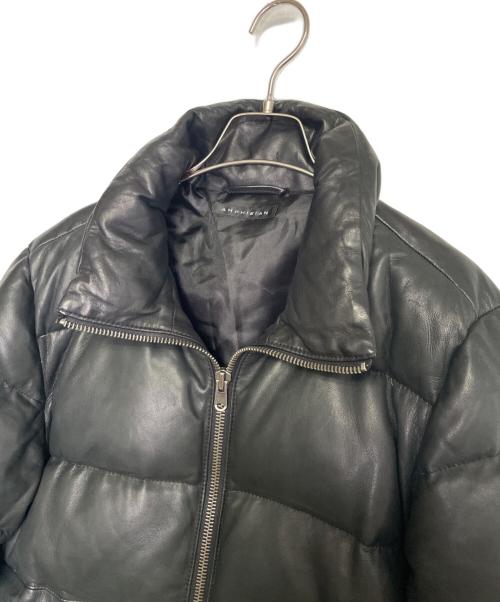 AMPHIBIAN（アンフィビアン）AMPHIBIAN (アンフィビアン) AMPHIBIAN アンフィビアン オールラムレザー ダウンジャケット ブラック ブラック サイズ:Lの古着・服飾アイテム