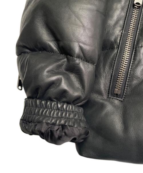 AMPHIBIAN（アンフィビアン）AMPHIBIAN (アンフィビアン) AMPHIBIAN アンフィビアン オールラムレザー ダウンジャケット ブラック ブラック サイズ:Lの古着・服飾アイテム