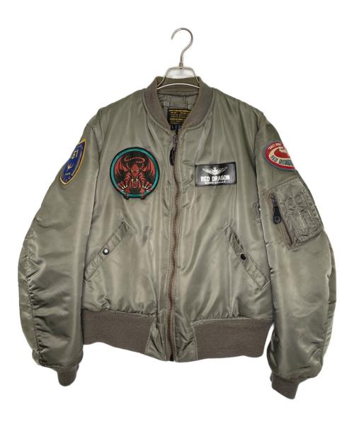 AVIREX（アヴィレックス）AVIREX (アヴィレックス) AVIREX アヴィレックス アメリカ製 レプリカ RED DRAGON L-2B フライトジャケット ボンバージャケット  オリーブ サイズ:Lの古着・服飾アイテム