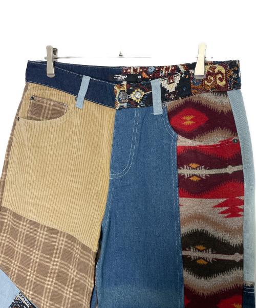 JADED（ジェイデッド）JADED (ジェイデッド) Jaded London ジェイデッドロンドン パッチワーク デニムパンツ インディゴ×カーキ サイズ:W34の古着・服飾アイテム