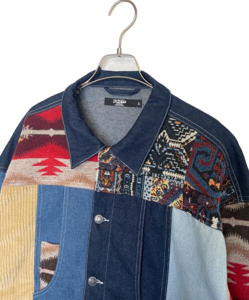 Jaded London（ジェイデッドロンドン）Jaded London (ジェイデッドロンドン) Jaded London ジェイデッドロンドン パッチワーク デニムジャケット インディゴ×カーキ サイズ:XLの古着・服飾アイテム