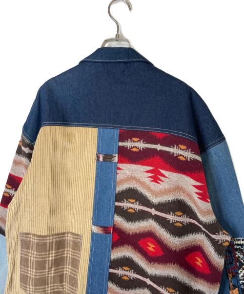 Jaded London（ジェイデッドロンドン）Jaded London (ジェイデッドロンドン) Jaded London ジェイデッドロンドン パッチワーク デニムジャケット インディゴ×カーキ サイズ:XLの古着・服飾アイテム