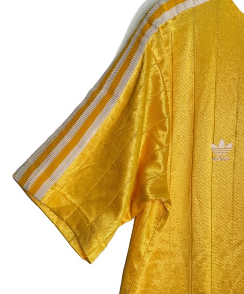 adidas（アディダス）adidas (アディダス) adidas アディダス 80s USA製 ワンポイント トレフォイル VネックTシャツ ゲームシャツ イエロー イエロー サイズ:Mの古着・服飾アイテム