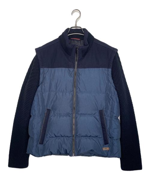 HUGO BOSS（ヒューゴ ボス）HUGO BOSS (ヒューゴ ボス) HUGO BOSS ヒューゴボス Dillion1 切り替え ダウンジャケット ネイビー サイズ:50の古着・服飾アイテム