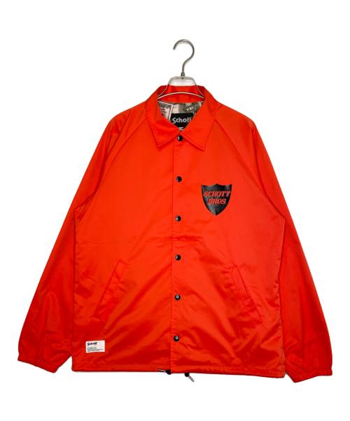 Schott（ショット）Schott (ショット) Schott ショット 110 PATTERNED LINING ドル柄裏地 コーチジャケット ブルゾン オレンジ オレンジ×ブラック サイズ:Mの古着・服飾アイテム