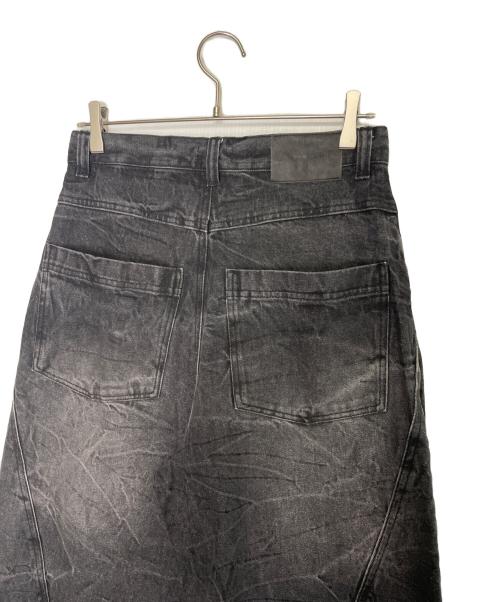 ANDER HUNK（アンダーハンク）ANDER HUNK (アンダーハンク) ANDER HUNK アンダーハンク クラックウォッシュ ワイドデニムパンツ ジーンズ ブラック サイズ:Sの古着・服飾アイテム