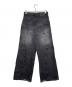 ANDER HUNK (アンダーハンク) ANDER HUNK アンダーハンク クラックウォッシュ ワイドデニムパンツ ジーンズ ブラック サイズ:S：5000円