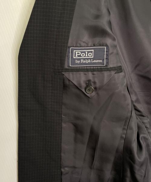 POLO RALPH LAUREN（ポロ・ラルフローレン）POLO RALPH LAUREN POLO RALPH LAUREN ポロ ラルフローレン 2000年代 ウインドウペン 格子柄 3ボタン シングル スーツ シルクウール 日本製 ブラックの古着・服飾アイテム