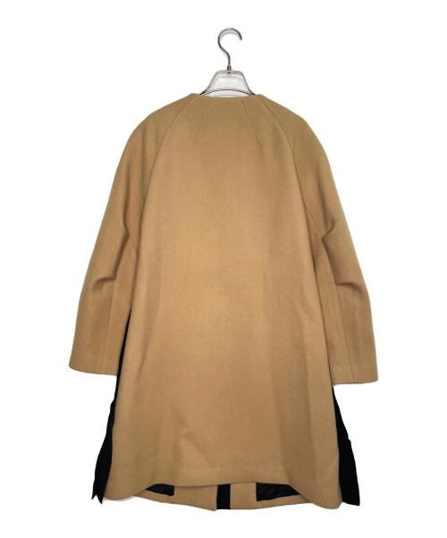 LANVIN en Bleu（ランバンオンブルー）LANVIN en Bleu (ランバンオンブルー) LANVIN en Bleu ランバンオンブルー リボン ウール ノーカラーコート ベージュ サイズ:38の古着・服飾アイテム